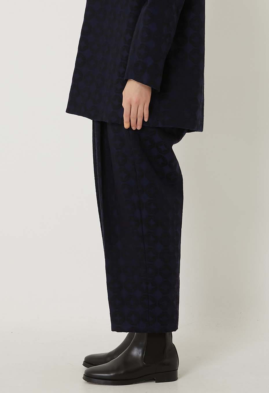 Shippout Jacquard Tuck Pants Women - DARK NAVY