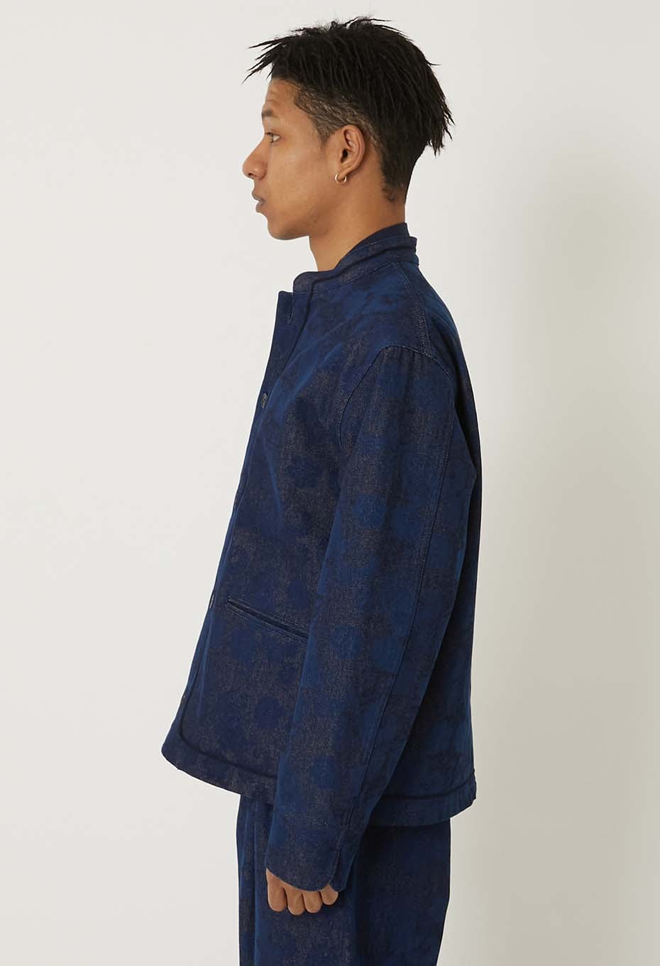 Chukubatsu Denim Tsujigahana Stand Collar Jacket - INDIGO