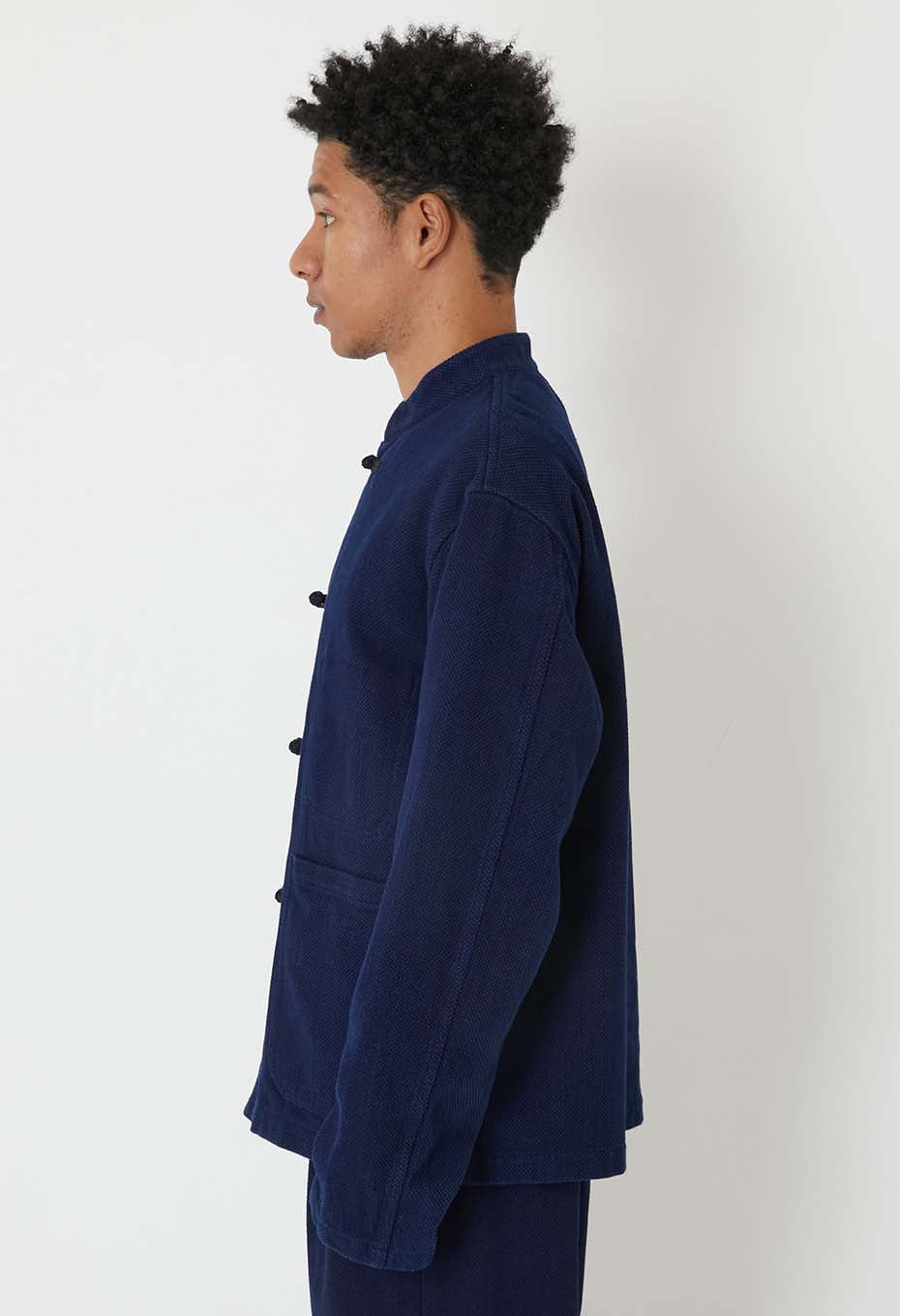 Woven Pure Indigo Oriental Jacket - INDIGO