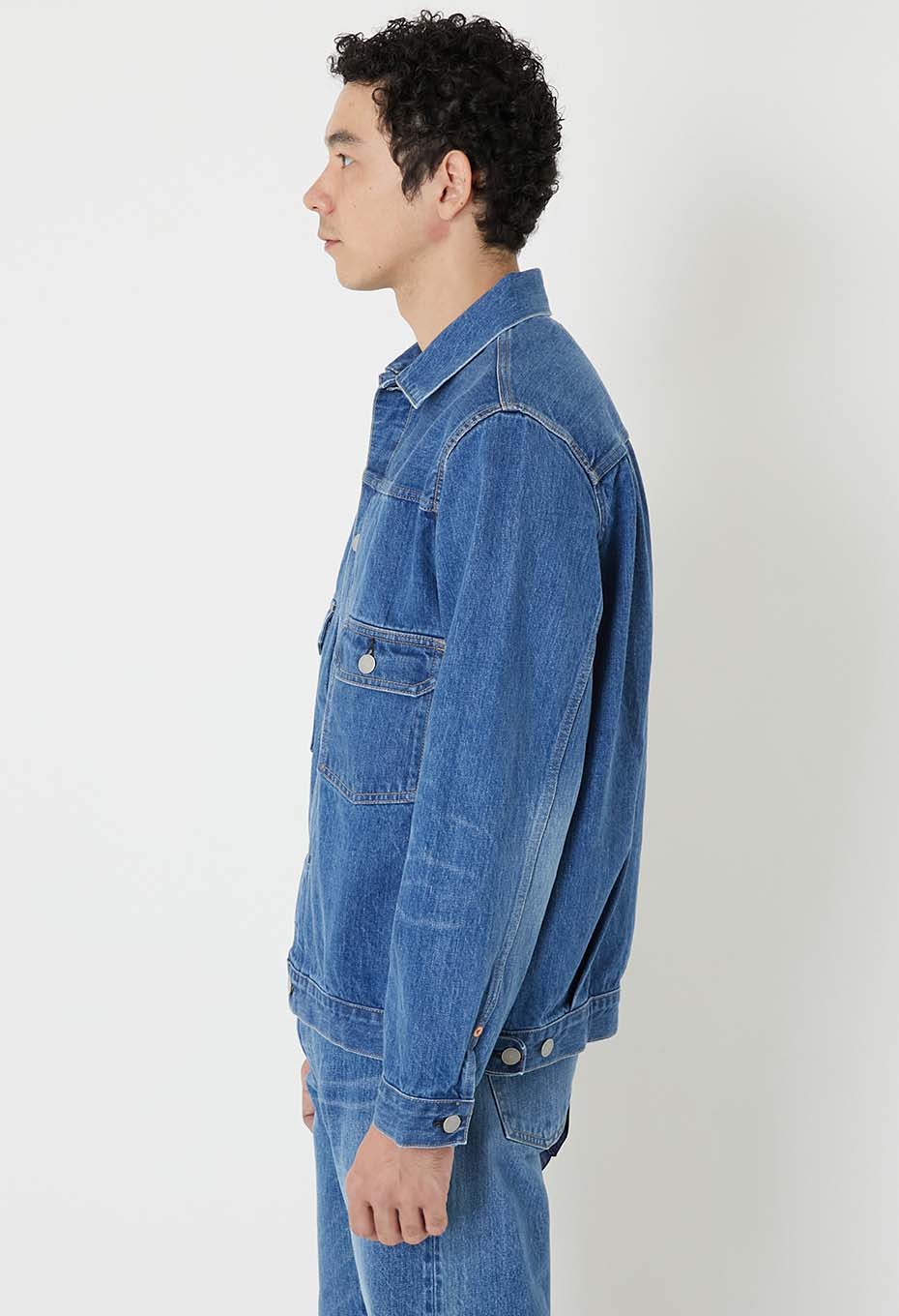 MODスーピマセルビッチデニム 2ndタイプ トラッカージャケット /FADE WASH - BLUE