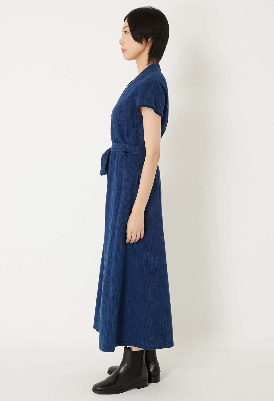 Kasezome Sashiko Wrap dress – INDIGO