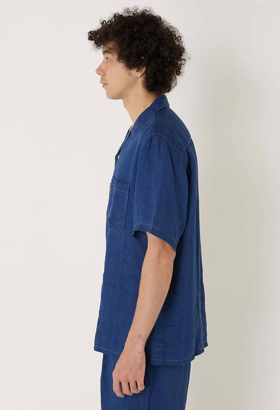 ハイカウントインディゴリネンツイル ショートスリーブシャツ - INDIGO