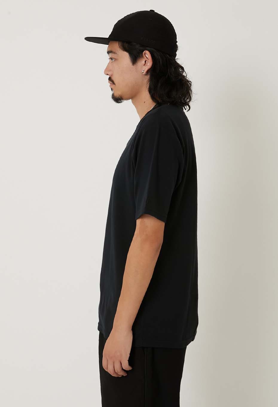 WILDSIDE × HOLLYWOOD RANCH MARKET /Stretch Fraise Short sleeve T-shirt - BLACK
