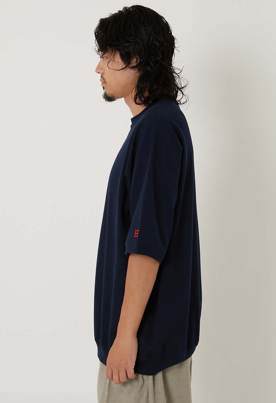 ストレッチフライス ヘムリブ ショートスリーブ Tシャツ - DARK NAVY