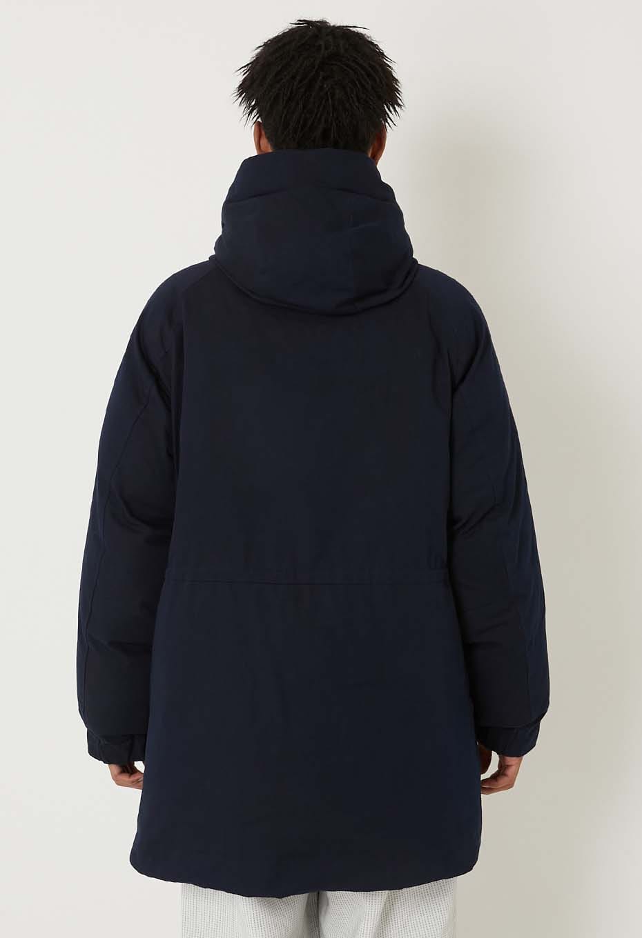 Indigo nylon satin recycled down jacket - INDIGO