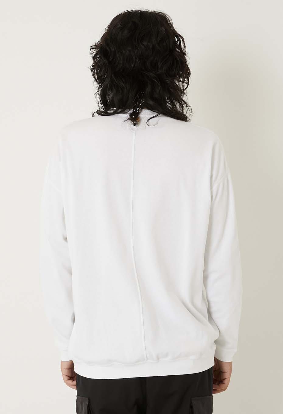 Stretch Fraise 9.5oz Hemrib Long Sleeve T-Shirt - WHITE