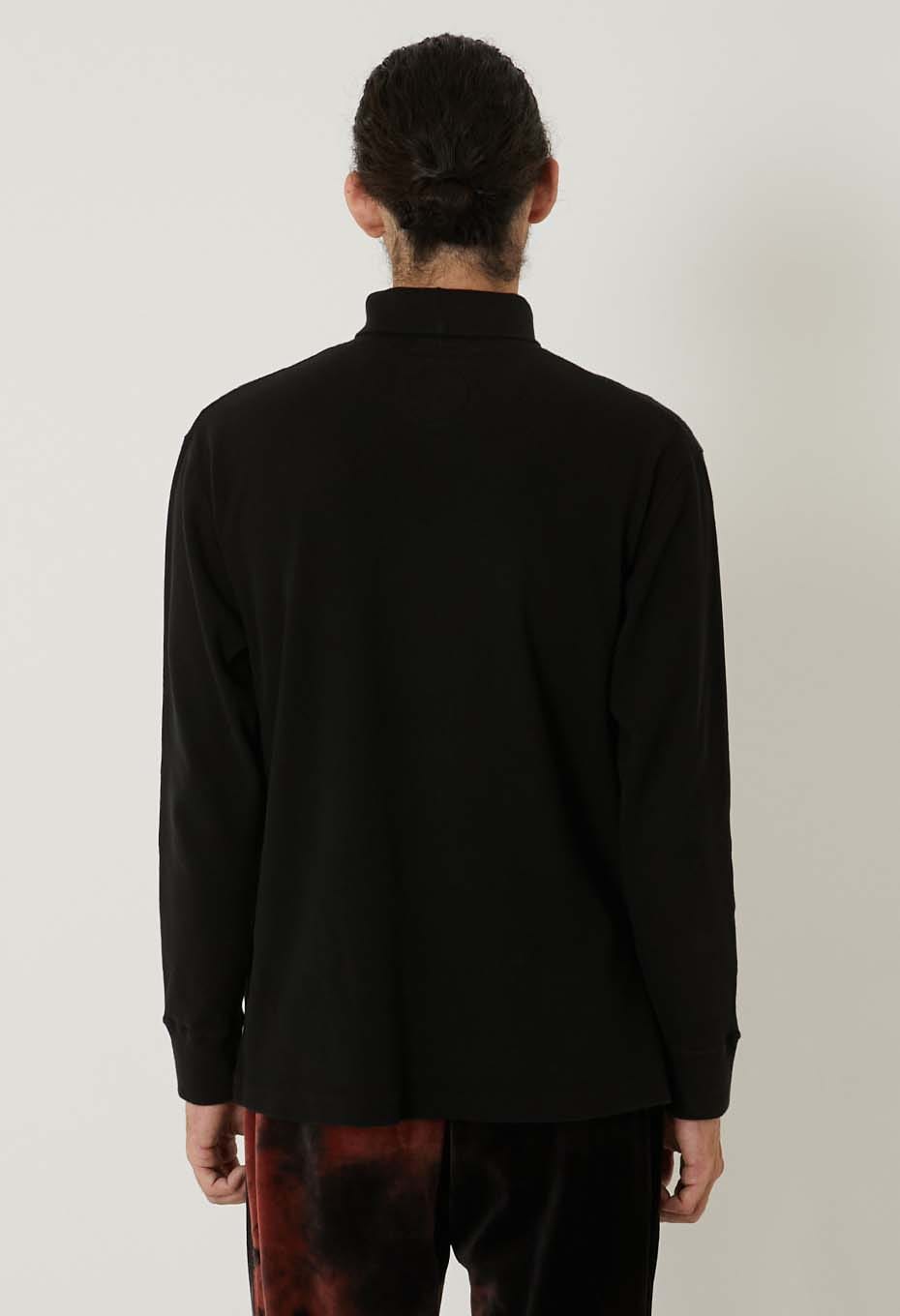 Mullite Teleco Needle Stitch Turtleneck T-shirt Unisex - BLACK