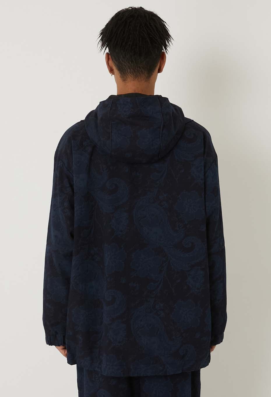 Indigo nylon satin field parka - INDIGO
