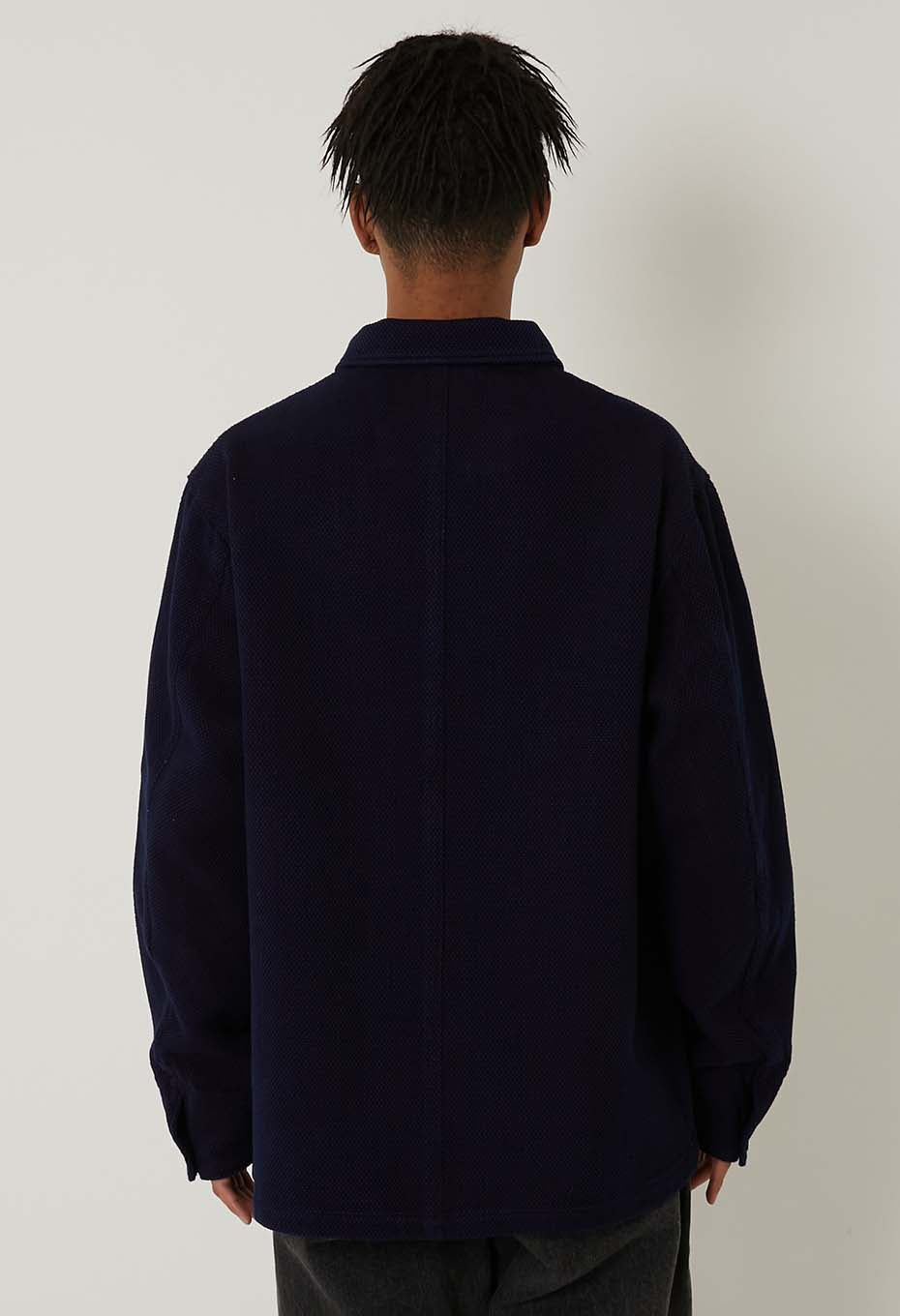 Woven Pure Indigo Light Sashiko Coverall - INDIGO