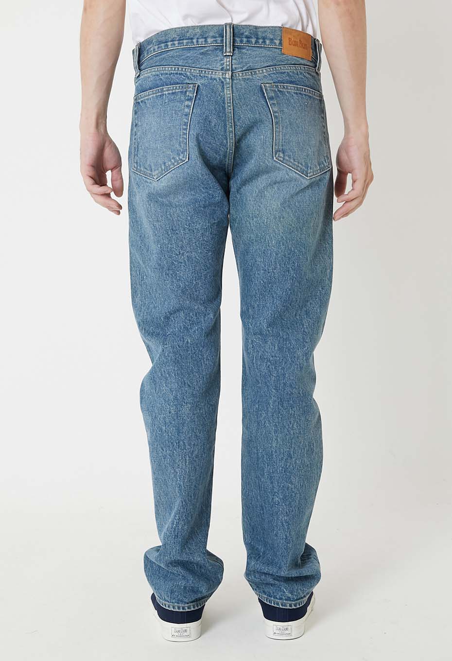 Selvedge denim fade slim straight jeans - BLUE