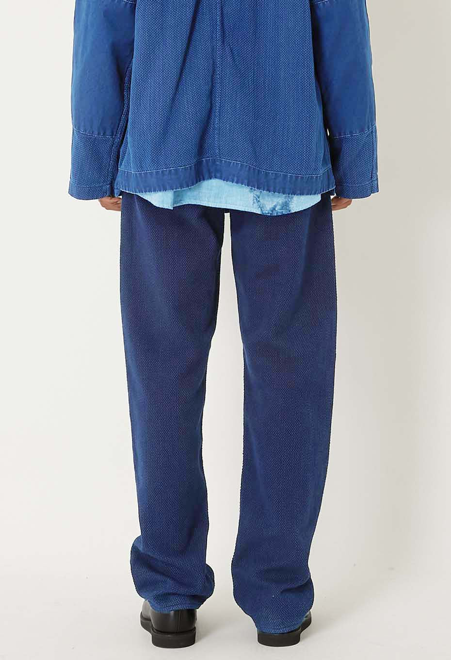 Woven Pure Indigo Light Sashiko Jeans - INDIGO