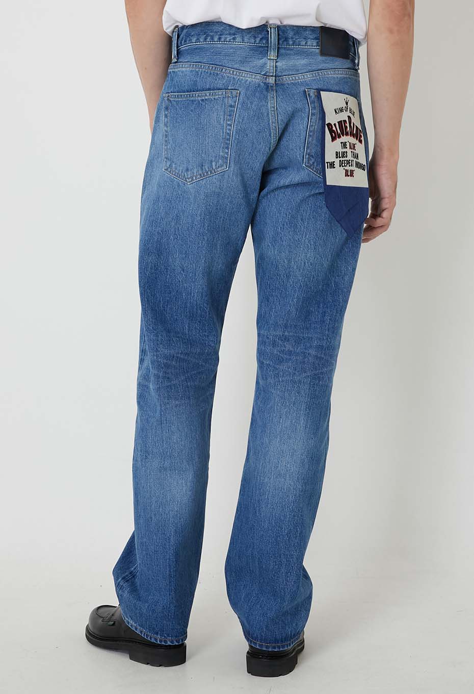 PP02 MODスーピマセルビッチデニム ストレートジーンズ /FADE WASH - BLUE
