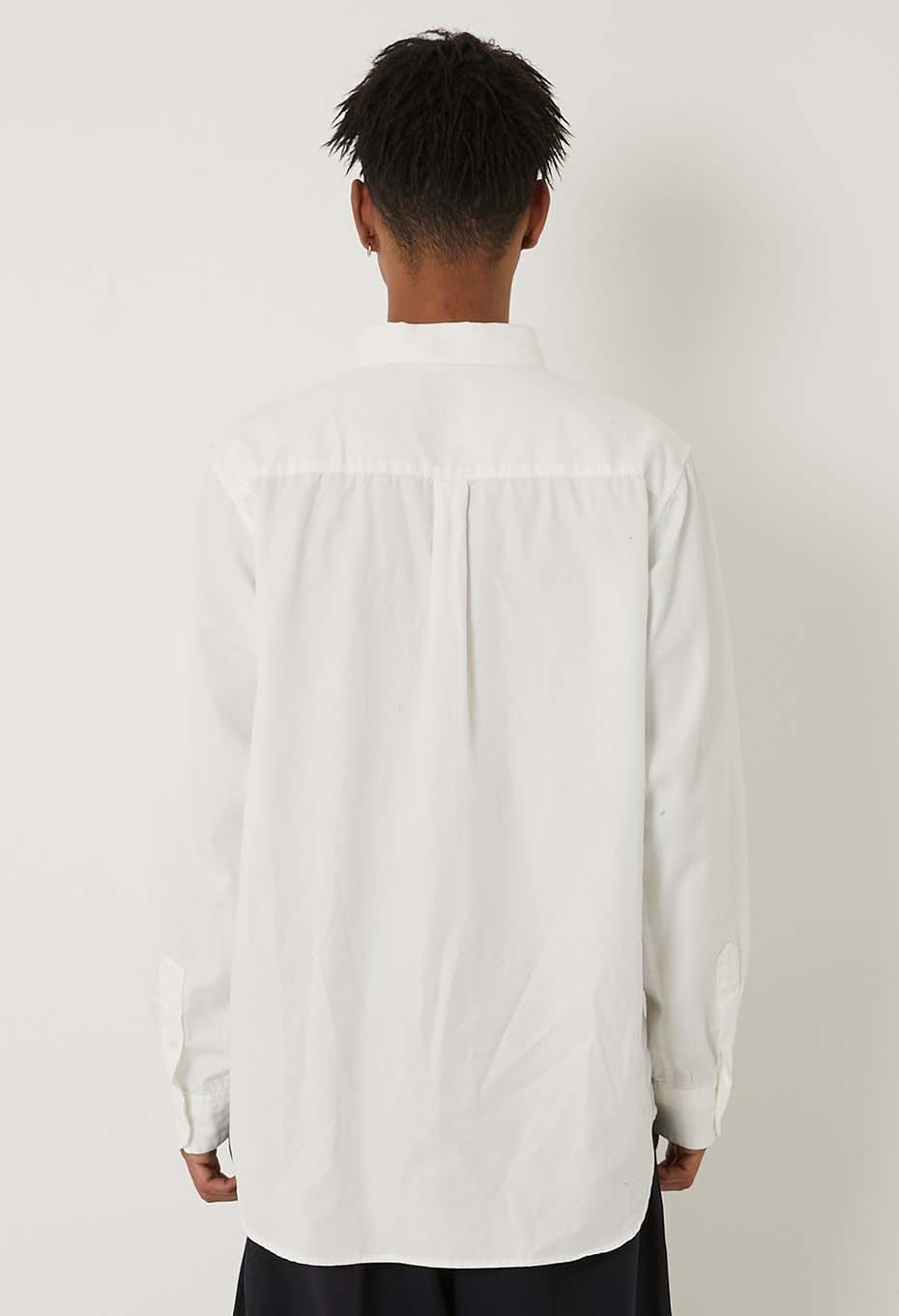 Fine Ox Button Down Long Sleeve Shirt - WHITE
