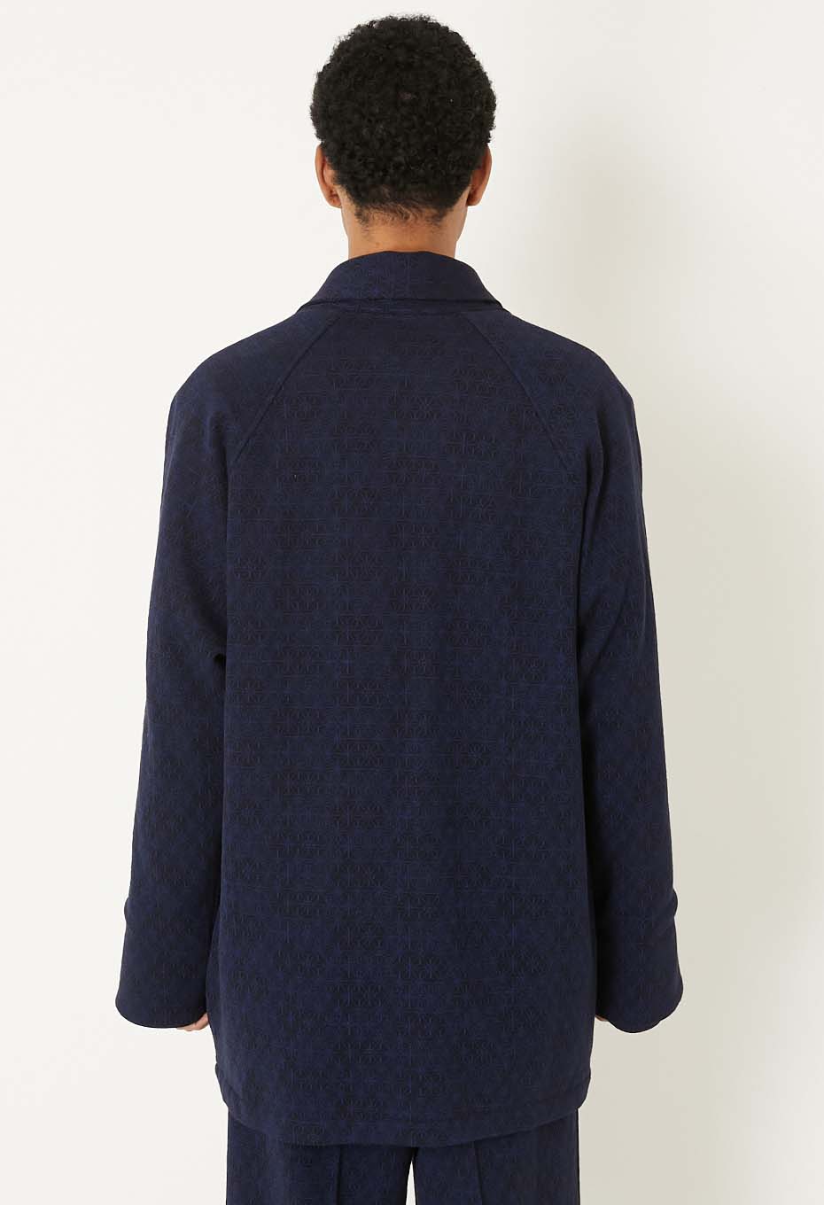 ウールニットジャカード ジャパンハオリ - NAVY