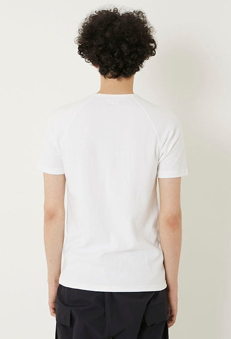 ストレッチフライス Vネックショートスリーブ Tシャツ - WHITE