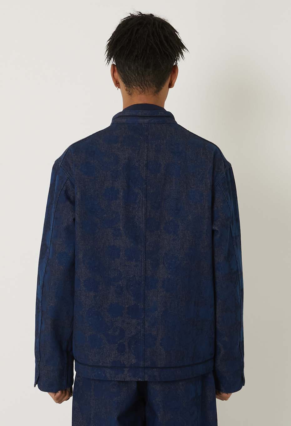Chukubatsu Denim Tsujigahana Stand Collar Jacket - INDIGO