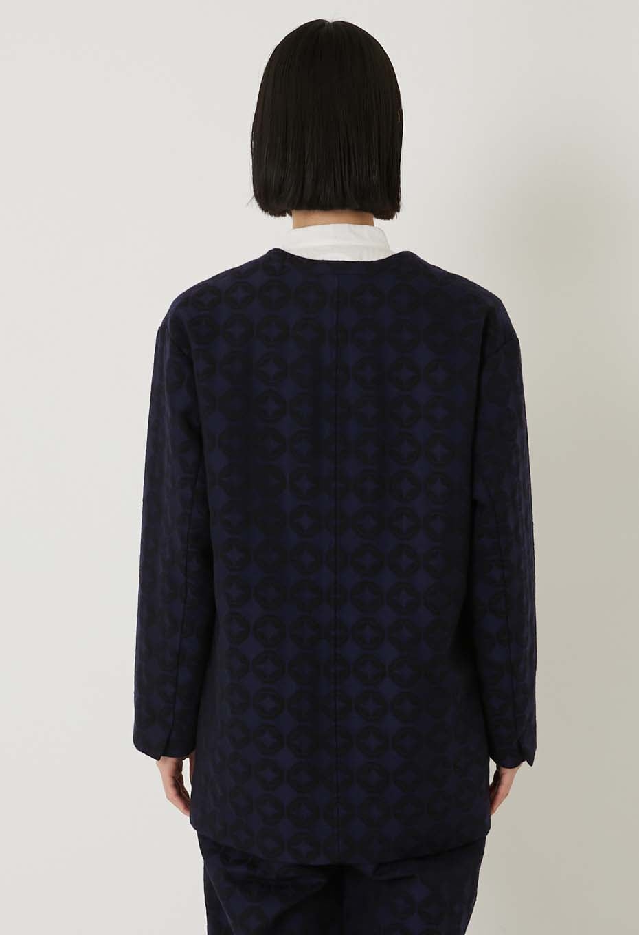 Shippou Jacquard 1B Collarless Jacket Women's - DARK NAVY