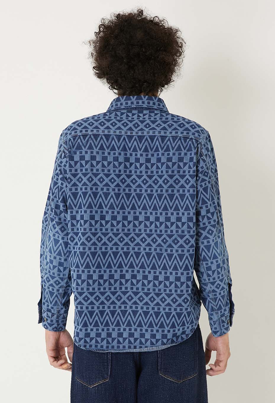 Geometry Print 2 Pocket Work Shirt - ONE