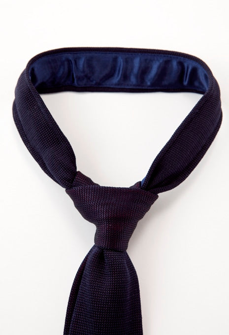 Hinomaru silk knit tie - NAVY