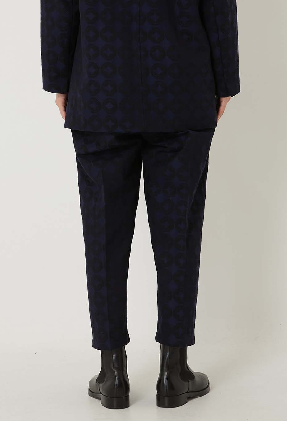 Shippout Jacquard Tuck Pants Women - DARK NAVY