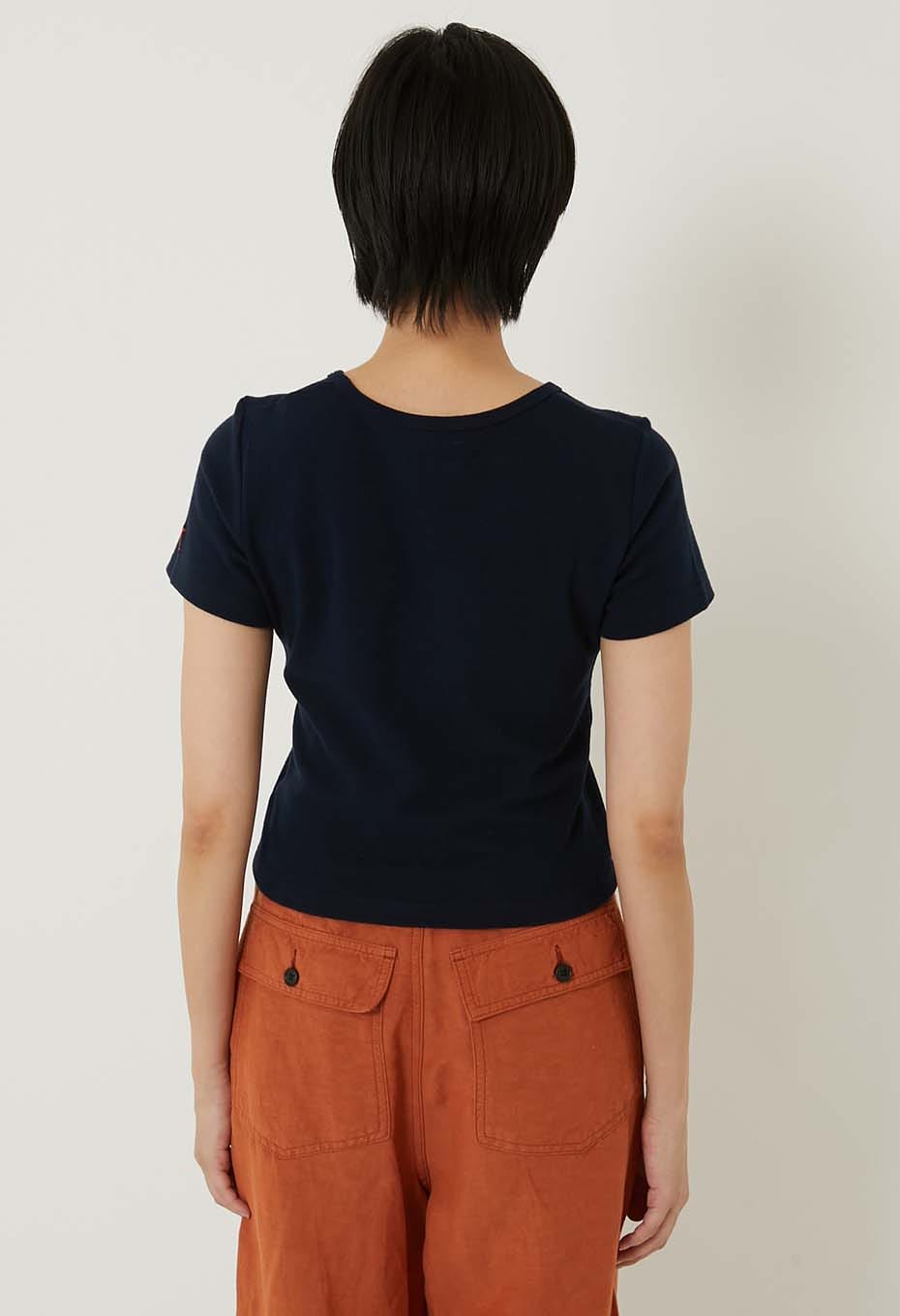 ストレッチフライス クロップド ショートスリーブ  Tシャツ ウィメンズ - DARK NAVY
