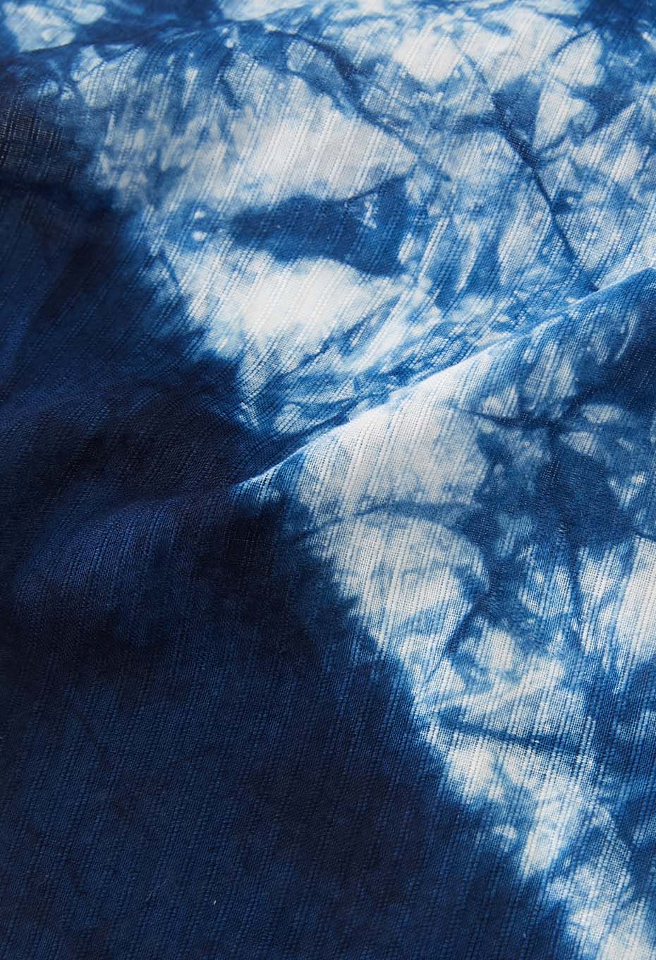 Men Asashijira Woven Pure Indigo Murakumo Shiboristol - INDIGO