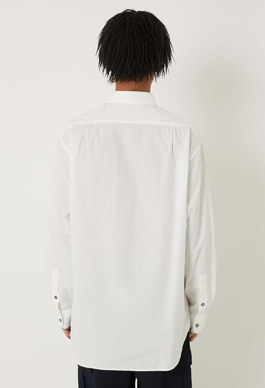 Organic cotton regular collar shirt - WHITE