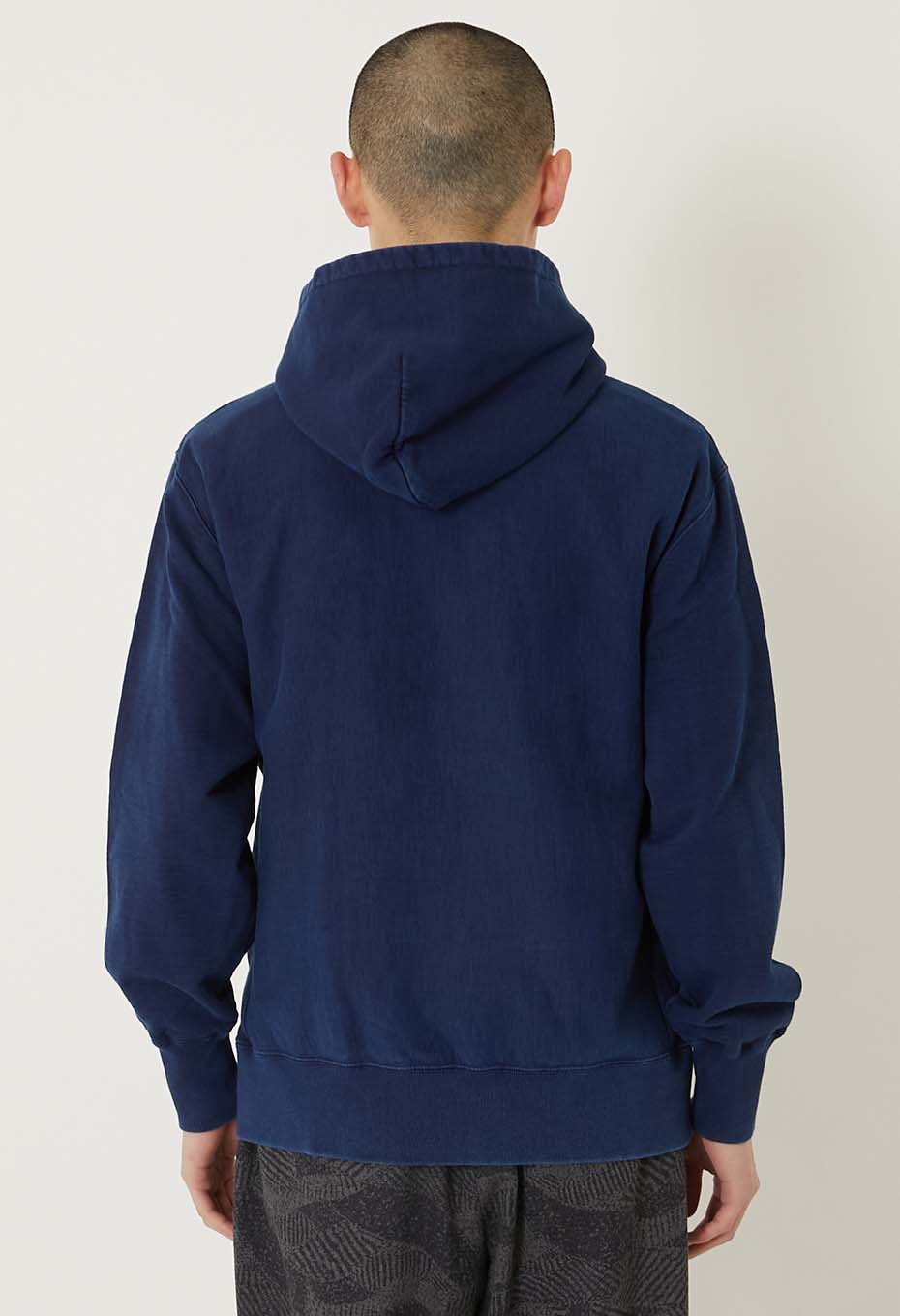 Organic Urake Tezome Sweat Pull Hoodie - INDIGO