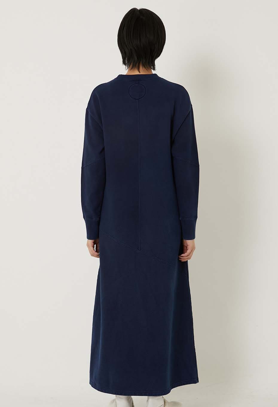 Organic Urake Tezome Sweat Dress - INDIGO