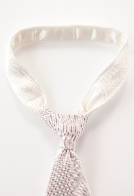 Hinomaru silk knit tie - WHITE