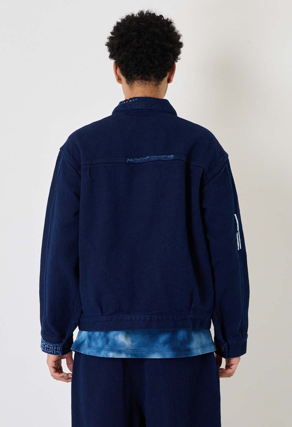 REWORK Woven Pure Indigo  Nijuorisashiko Trucker Jacket - INDIGO
