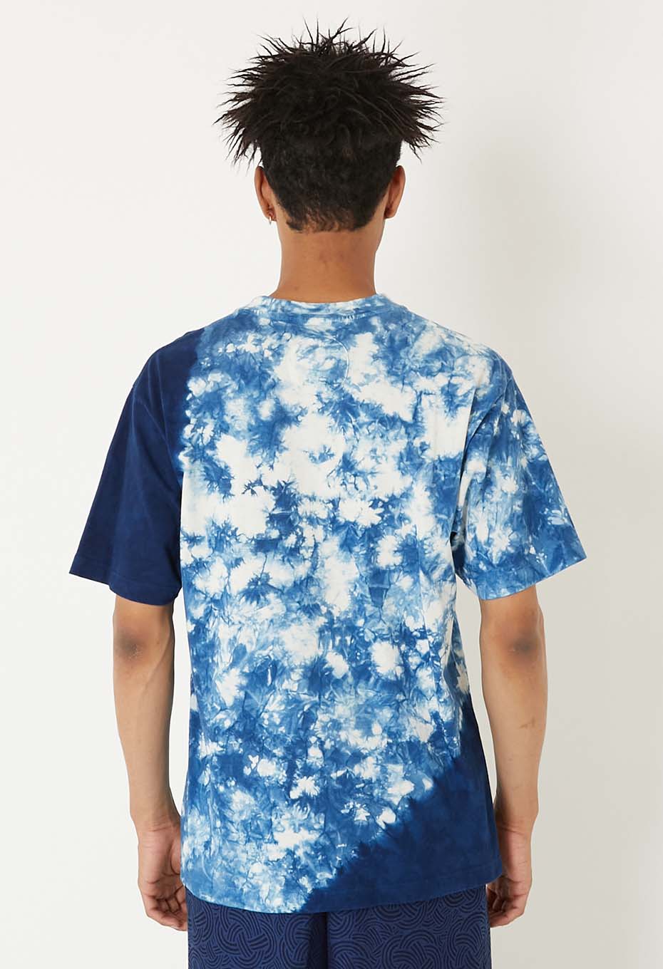 Woven Pure Indigo  Muraku Moshibori short sleeve T-shirt - INDIGO