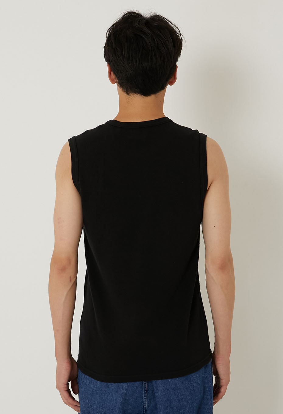 Stretch Fraise Sleeveless T-shirt - BLACK
