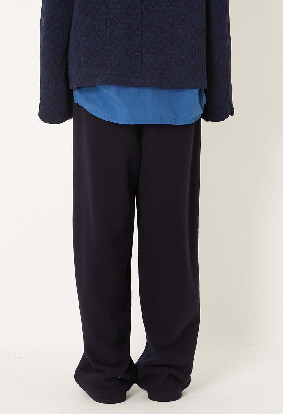 カシミアミックスフリース ドローパンツ - DARK NAVY