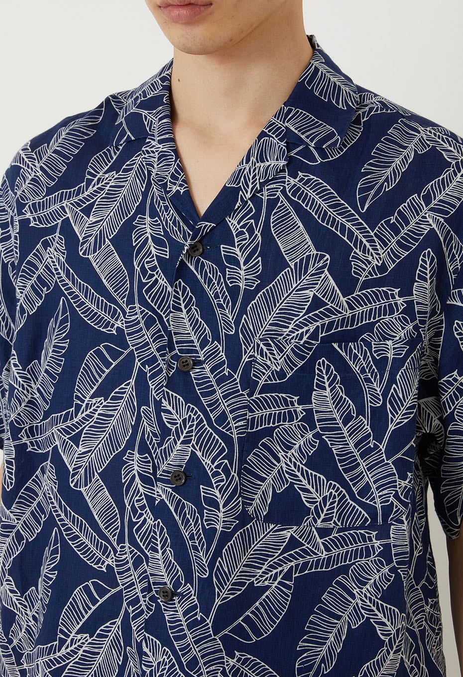 インディゴリネン バショウバッセン ショートスリーブシャツ - INDIGO