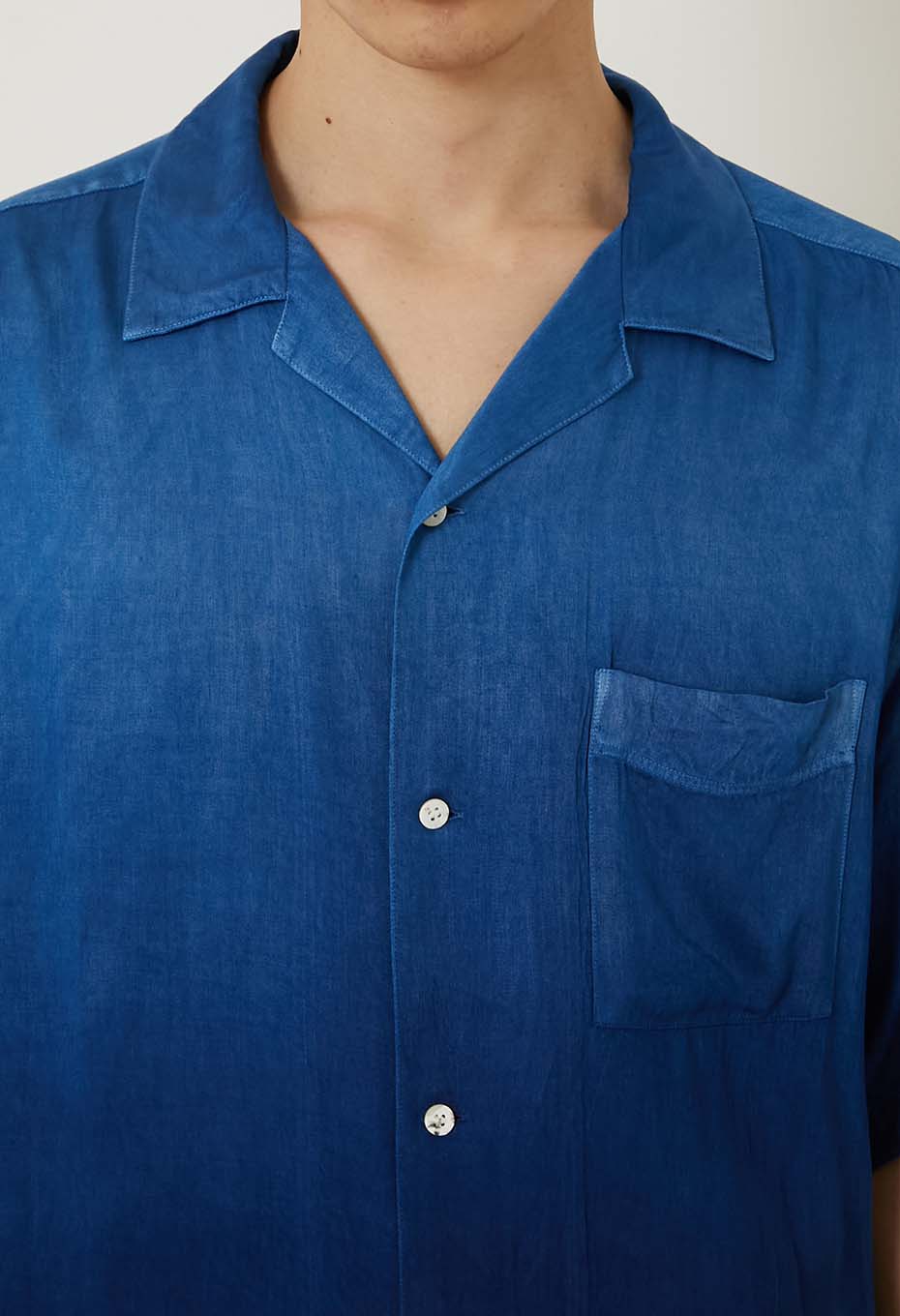Woven Pure Indigo Tezome gradation aloha - INDIGO