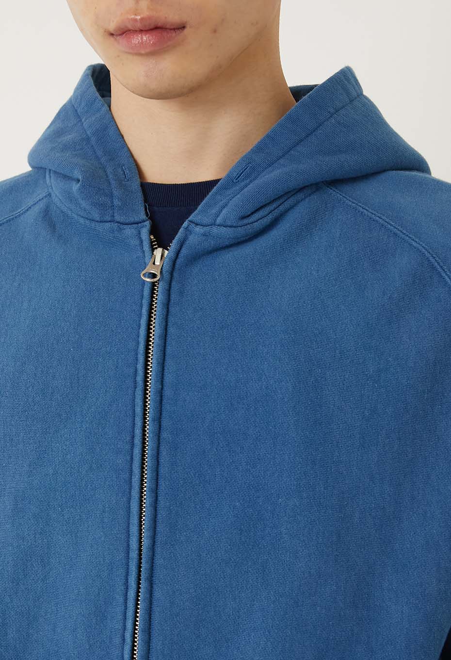 オーガニックウラケ テゾメ スウェットジップフーディ― ユニセックス - BLUE