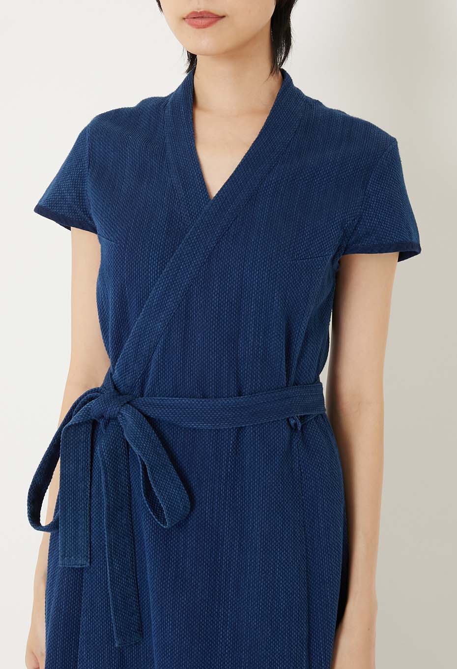 Kasezome Sashiko Wrap dress – INDIGO