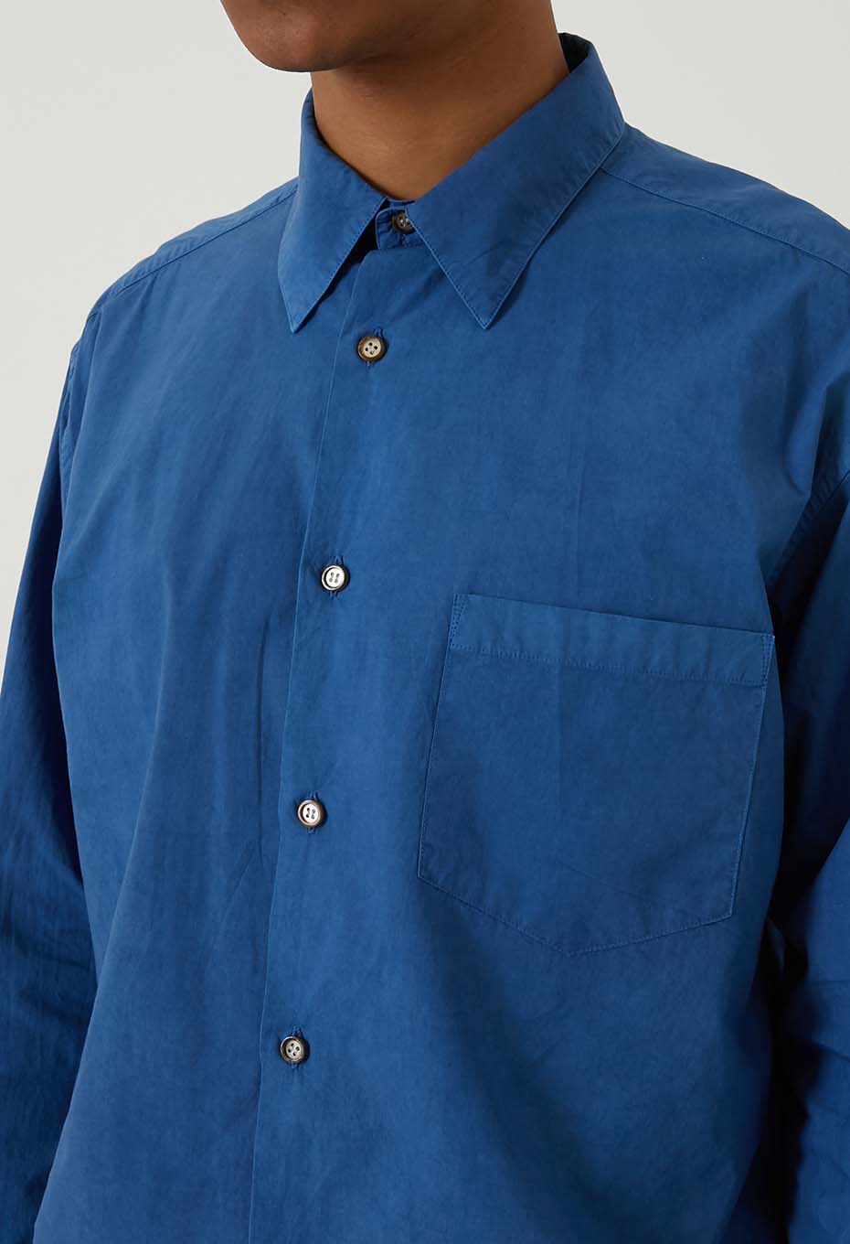 organic cotton Woven Pure Indigo  Regular collar shirt - INDIGO