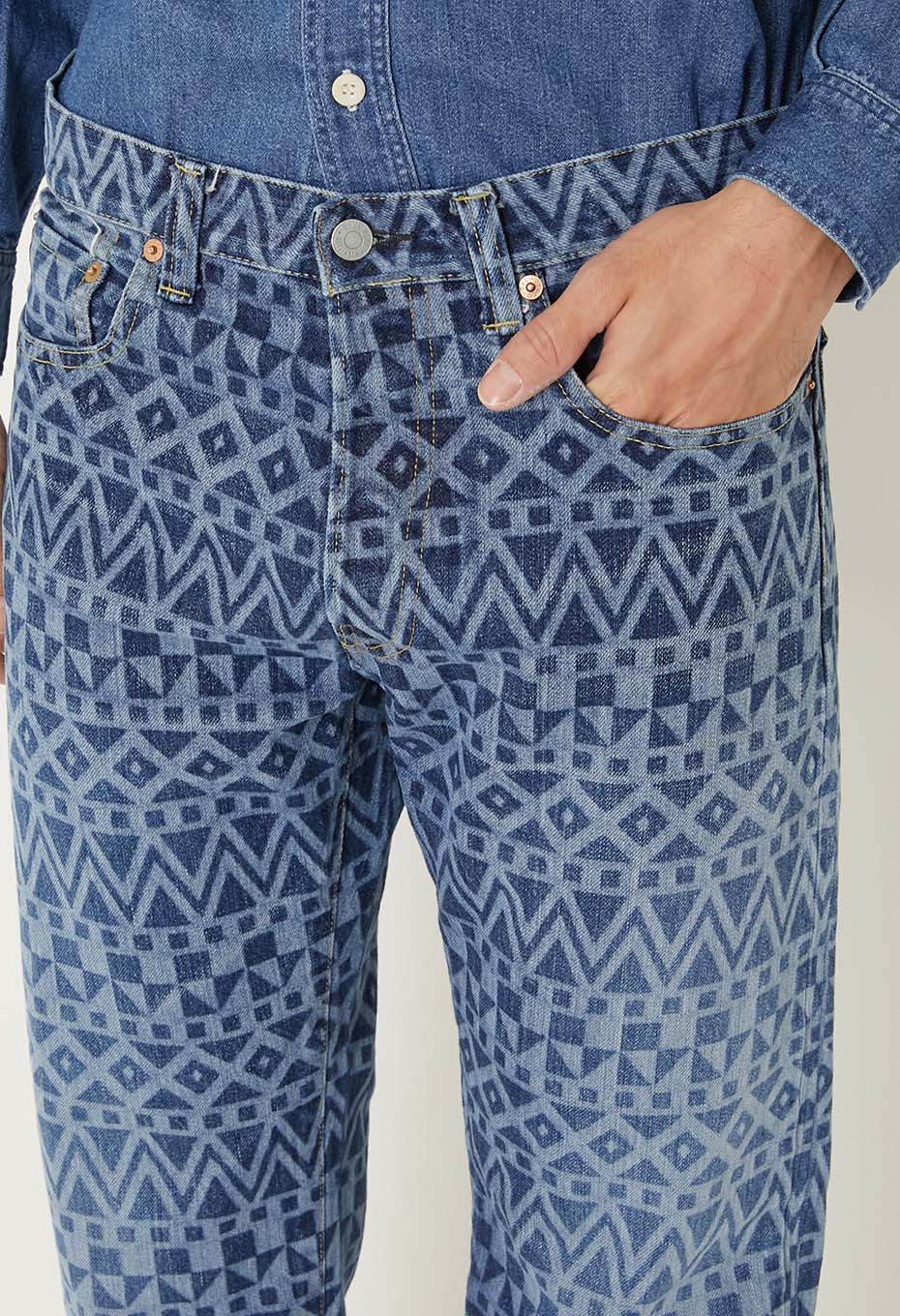 Geometry print jeans - ONE