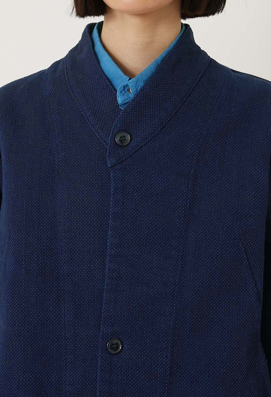 Woven Pure Indigo Nijuorisashiko Haori Jacket Women's - INDIGO