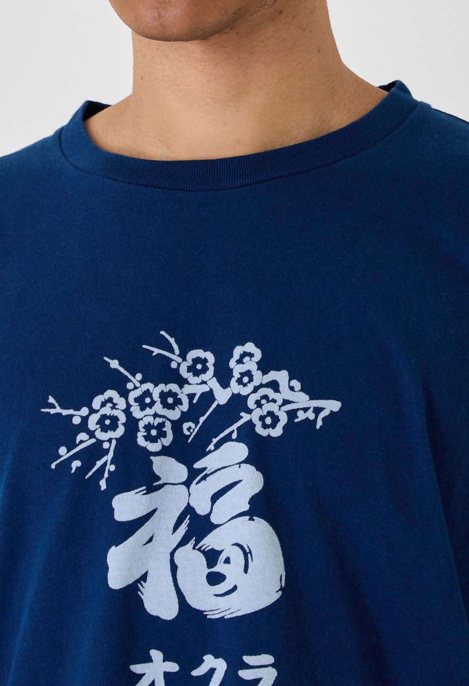 フクオクラ インディゴバッセン Tシャツ - INDIGO