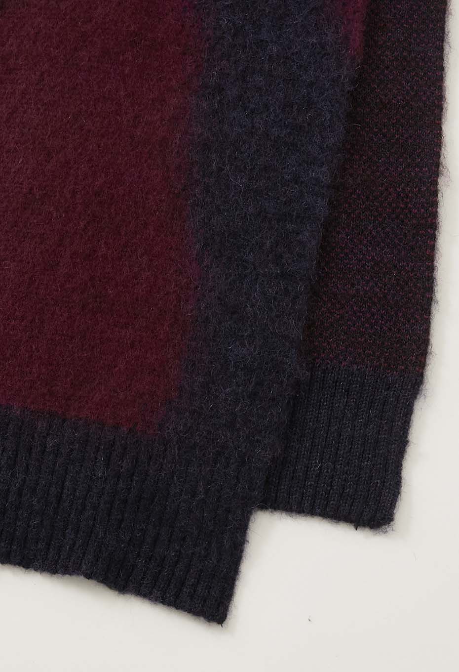シャギーグラデーション ニットマフラー - DARK NAVY