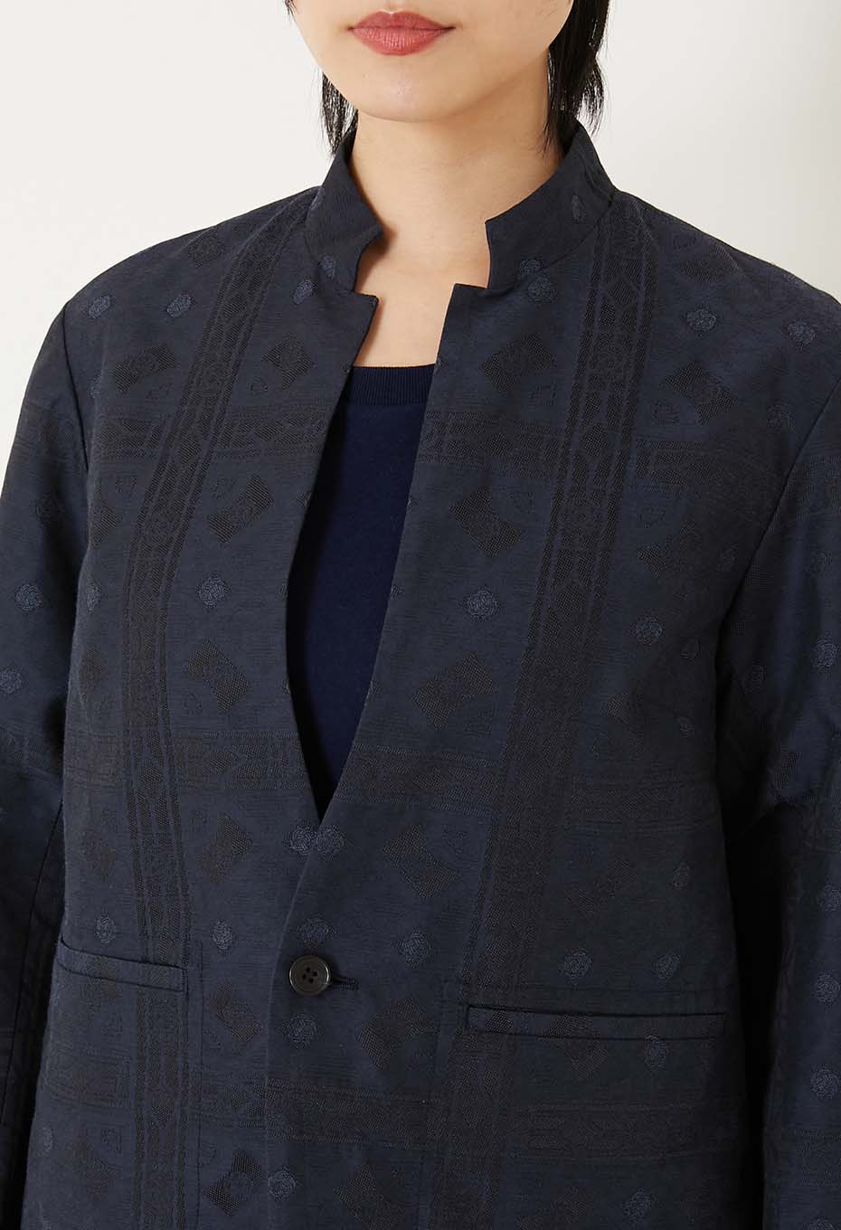 Mizuhiki Jacquard 1B Jacket Women's - DARK NAVY