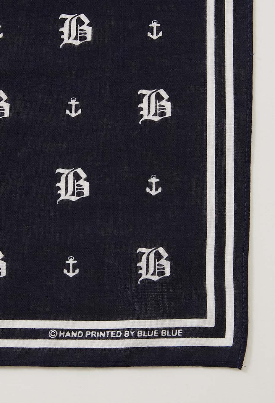 OLD ENGLISH B & ANCHOR MONOGRAM BANDANA - DARK NAVY