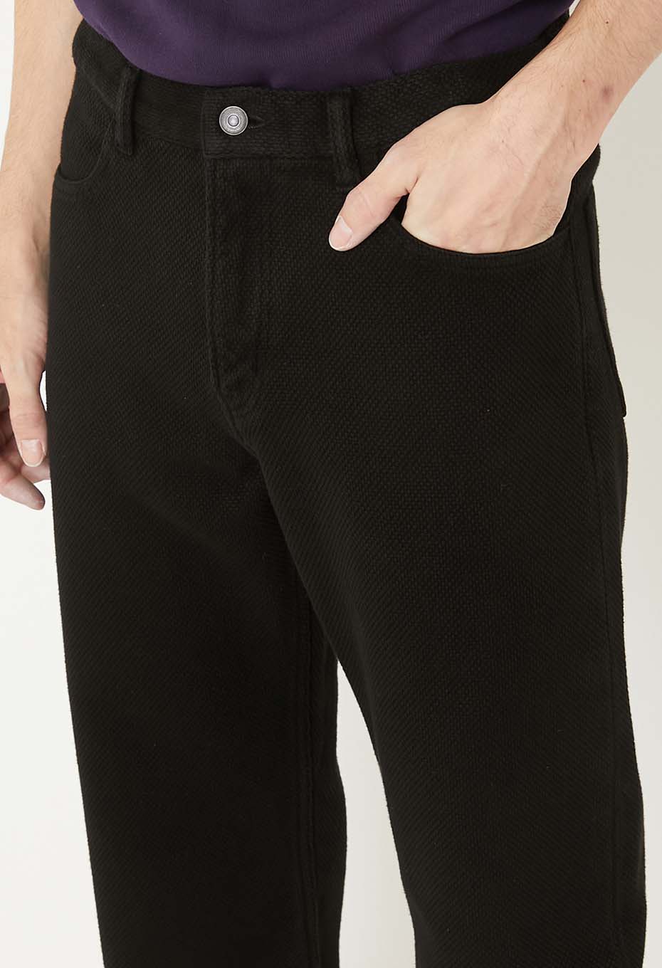 Nijuorisashiko dark black jeans - BLACK
