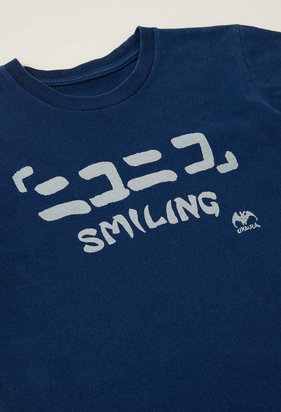 キッズ ニコニコ バッセン インディゴ Ｔシャツ - INDIGO