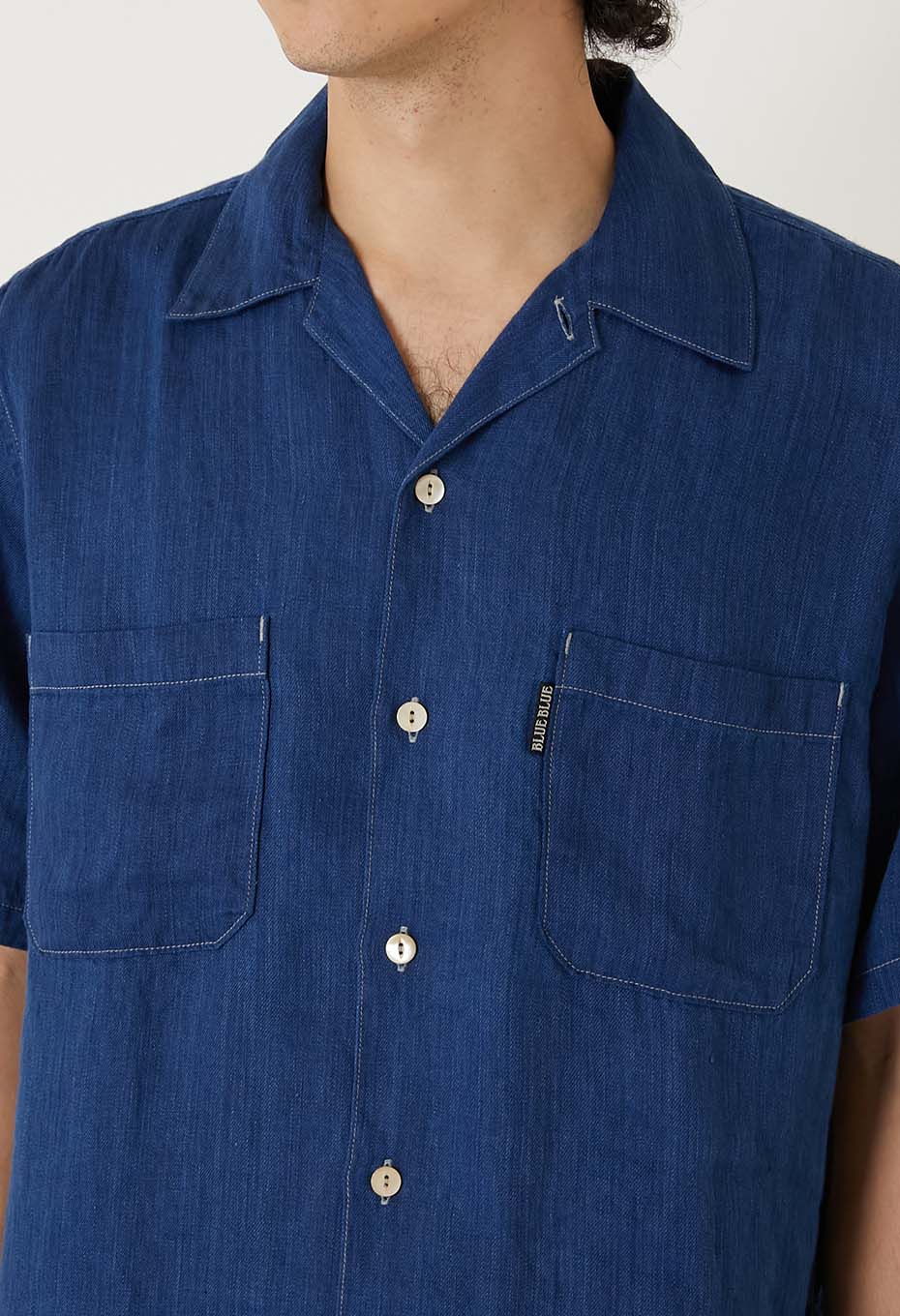 ハイカウントインディゴリネンツイル ショートスリーブシャツ - INDIGO