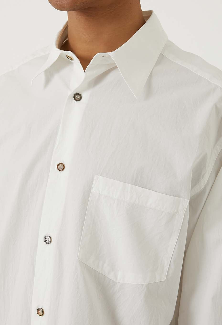 Organic cotton regular collar shirt - WHITE