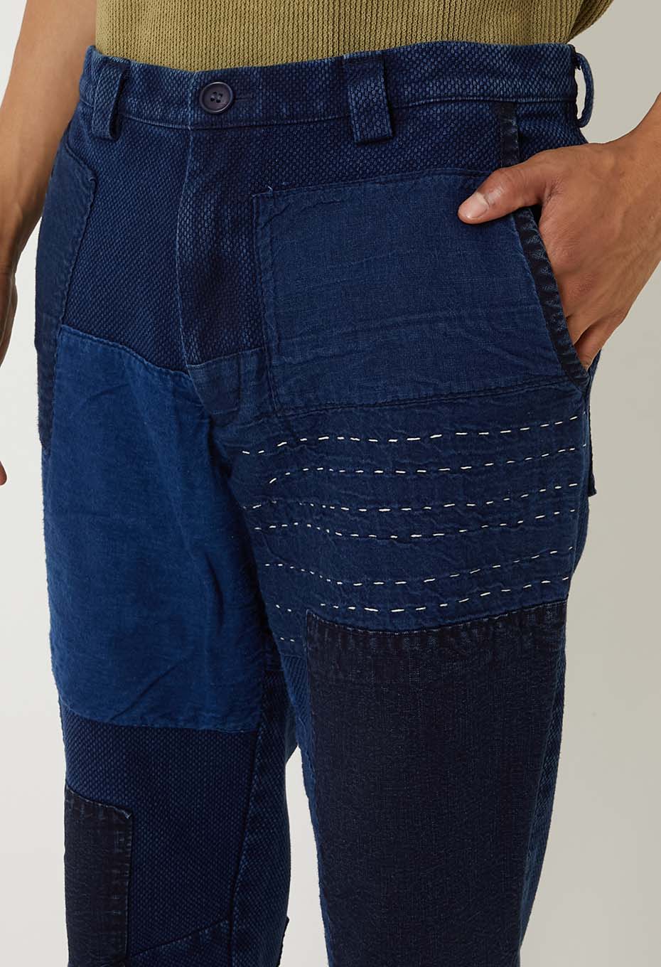 Nenrin Sashiko Matsuri Pants - INDIGO